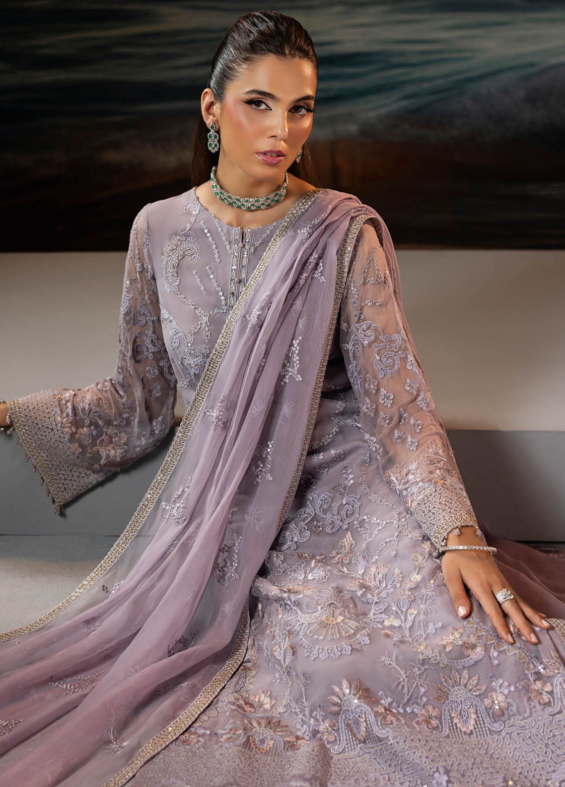 Riwayat Lamisah By Lavish Premium Embroidered Chiffon Suits Unstitched 3 Piece LP25RLC D-01 TWILIGHT BLOOM Riwayat Lamisah By Lavish Premium Embroidered Chiffon Suits Unstitched 3 Piece LP25RLC D-01 TWILIGHT BLOOM