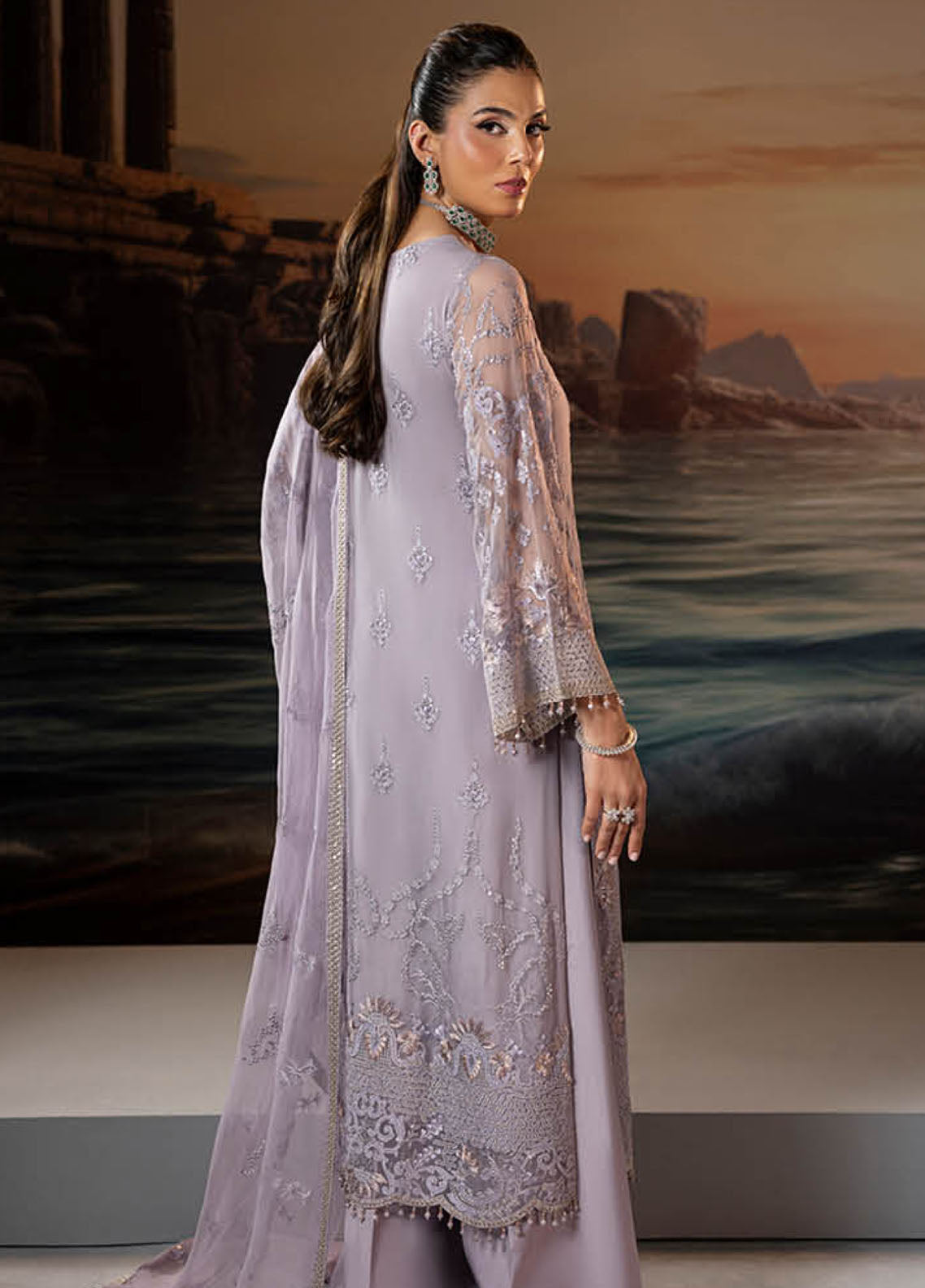 Riwayat Lamisah By Lavish Premium Embroidered Chiffon Suits Unstitched 3 Piece LP25RLC D-01 TWILIGHT BLOOM Riwayat Lamisah By Lavish Premium Embroidered Chiffon Suits Unstitched 3 Piece LP25RLC D-01 TWILIGHT BLOOM