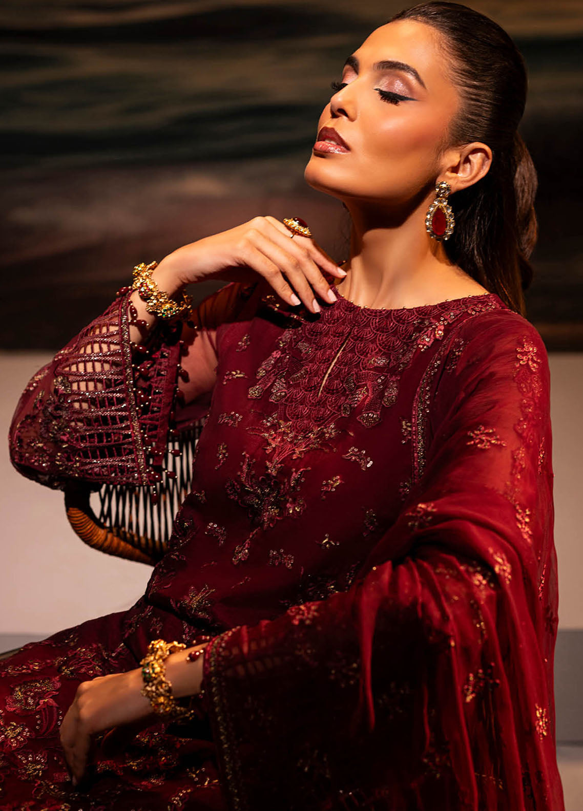 Riwayat Lamisah By Lavish Premium Embroidered Chiffon Suits Unstitched 3 Piece LP25RLC D-02 FUCHSIA FANTASY Riwayat Lamisah By Lavish Premium Embroidered Chiffon Suits Unstitched 3 Piece LP25RLC D-02 FUCHSIA FANTASY