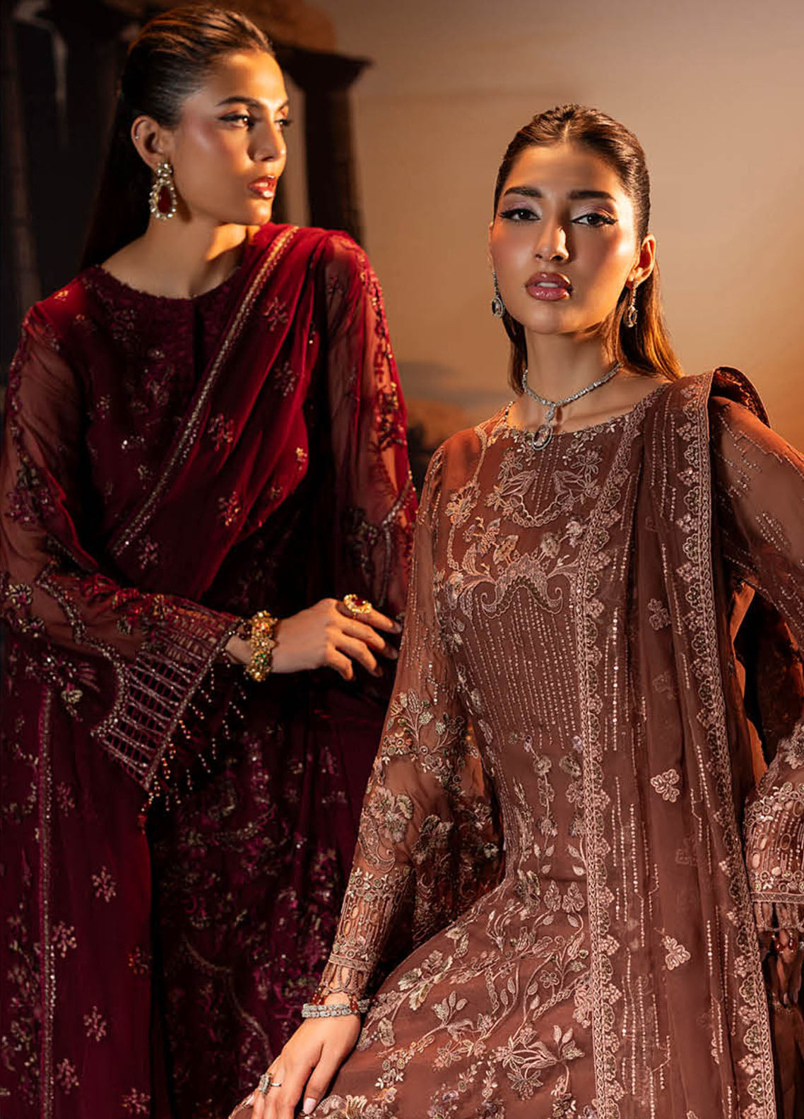 Riwayat Lamisah By Lavish Premium Embroidered Chiffon Suits Unstitched 3 Piece LP25RLC D-03 CARAMEL LUXE Riwayat Lamisah By Lavish Premium Embroidered Chiffon Suits Unstitched 3 Piece LP25RLC D-03 CARAMEL LUXE