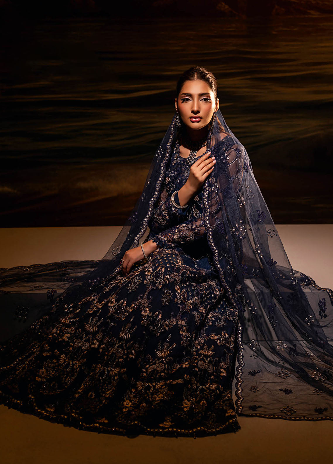 Riwayat Lamisah By Lavish Premium Embroidered Chiffon Suits Unstitched 3 Piece LP25RLC D-05 JEWEL BLUE Riwayat Lamisah By Lavish Premium Embroidered Chiffon Suits Unstitched 3 Piece LP25RLC D-05 JEWEL BLUE