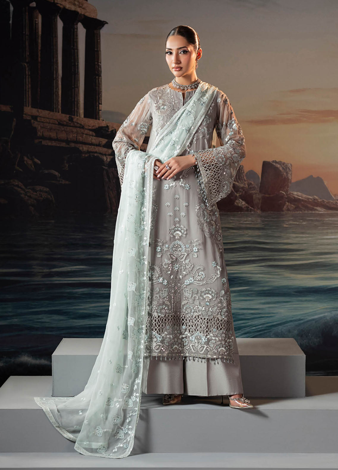 Riwayat Lamisah By Lavish Premium Embroidered Chiffon Suits Unstitched 3 Piece LP25RLC D-06 TAUPE Riwayat Lamisah By Lavish Premium Embroidered Chiffon Suits Unstitched 3 Piece LP25RLC D-06 TAUPE