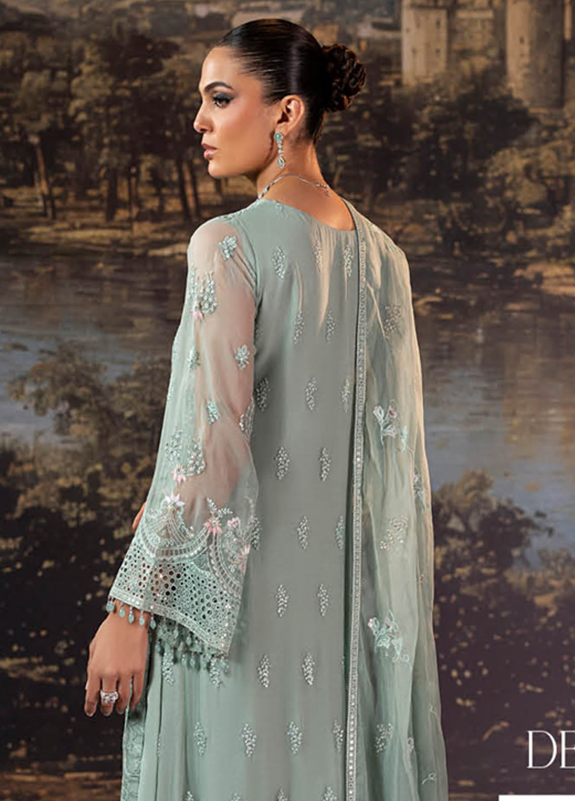 Riwayat Lamisah By Lavish Premium Embroidered Chiffon Suits Unstitched 3 Piece LP25RLC D-10 MINT GREEN Riwayat Lamisah By Lavish Premium Embroidered Chiffon Suits Unstitched 3 Piece LP25RLC D-10 MINT GREEN
