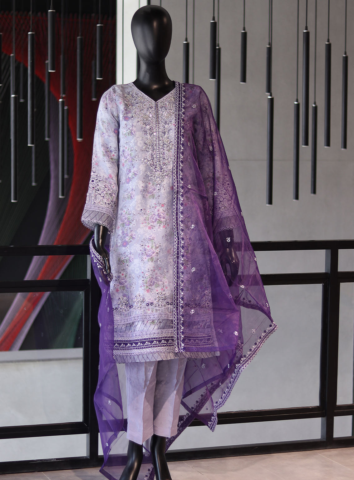 Roheen By Peach Embroidered Organza 3 Piece Stitched Suit P24REO D-5A Roheen By Peach Embroidered Organza 3 Piece Stitched Suit P24REO D-5A