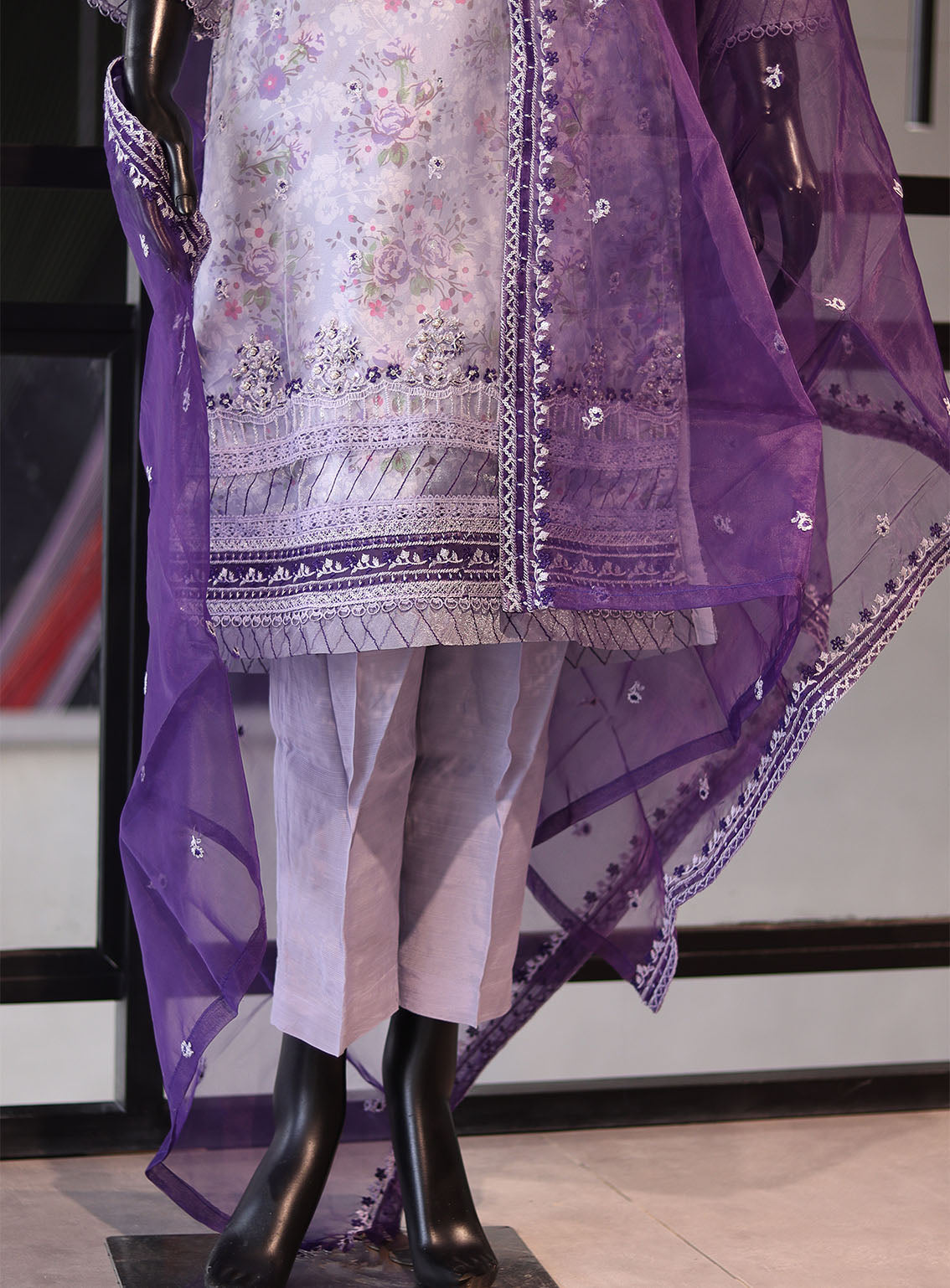Roheen By Peach Embroidered Organza 3 Piece Stitched Suit P24REO D-5A Roheen By Peach Embroidered Organza 3 Piece Stitched Suit P24REO D-5A