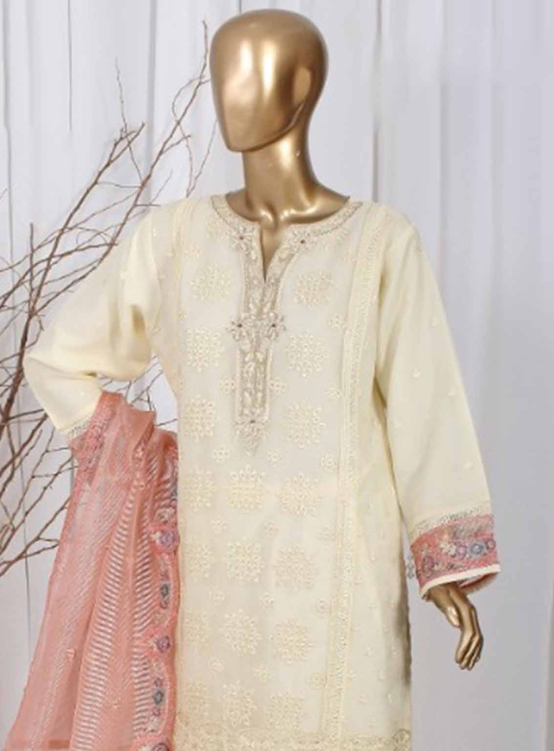 Romosh Embroidered Chiffon 3 Piece Stitched Suit RNPC25FE D-180-W&P Romosh Embroidered Chiffon 3 Piece Stitched Suit RNPC25FE D-180-W&P