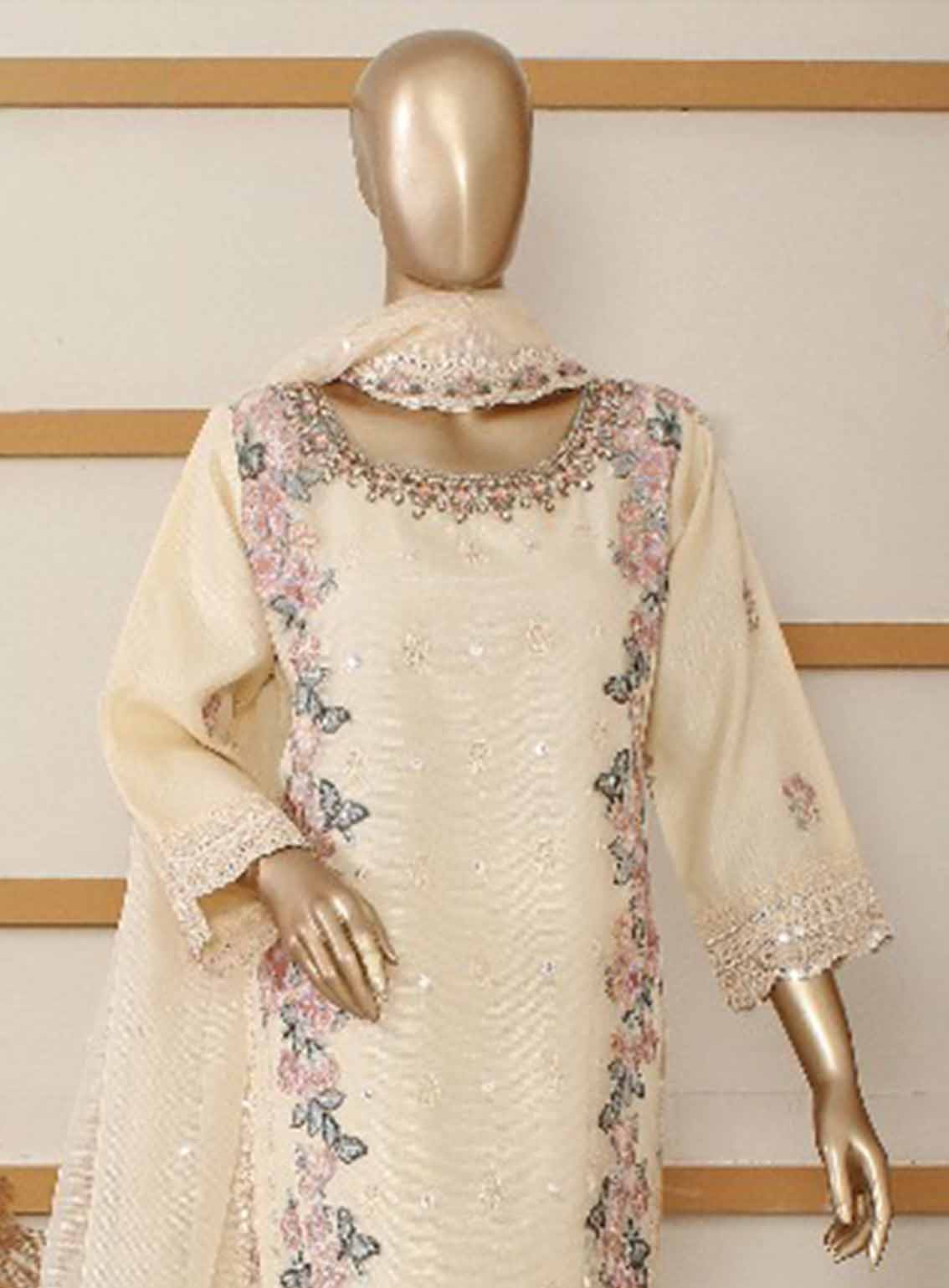 Romosh Embroidered Chiffon 3 Piece Stitched Suit RNPC25FE D-186-SKN Romosh Embroidered Chiffon 3 Piece Stitched Suit RNPC25FE D-186-SKN