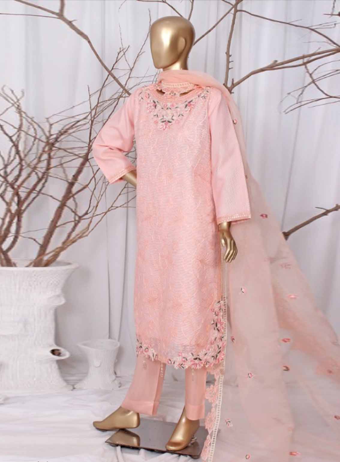 Romosh Embroidered Chiffon 3 Piece Stitched Suit RNPC25FE D-188-PNK Romosh Embroidered Chiffon 3 Piece Stitched Suit RNPC25FE D-188-PNK