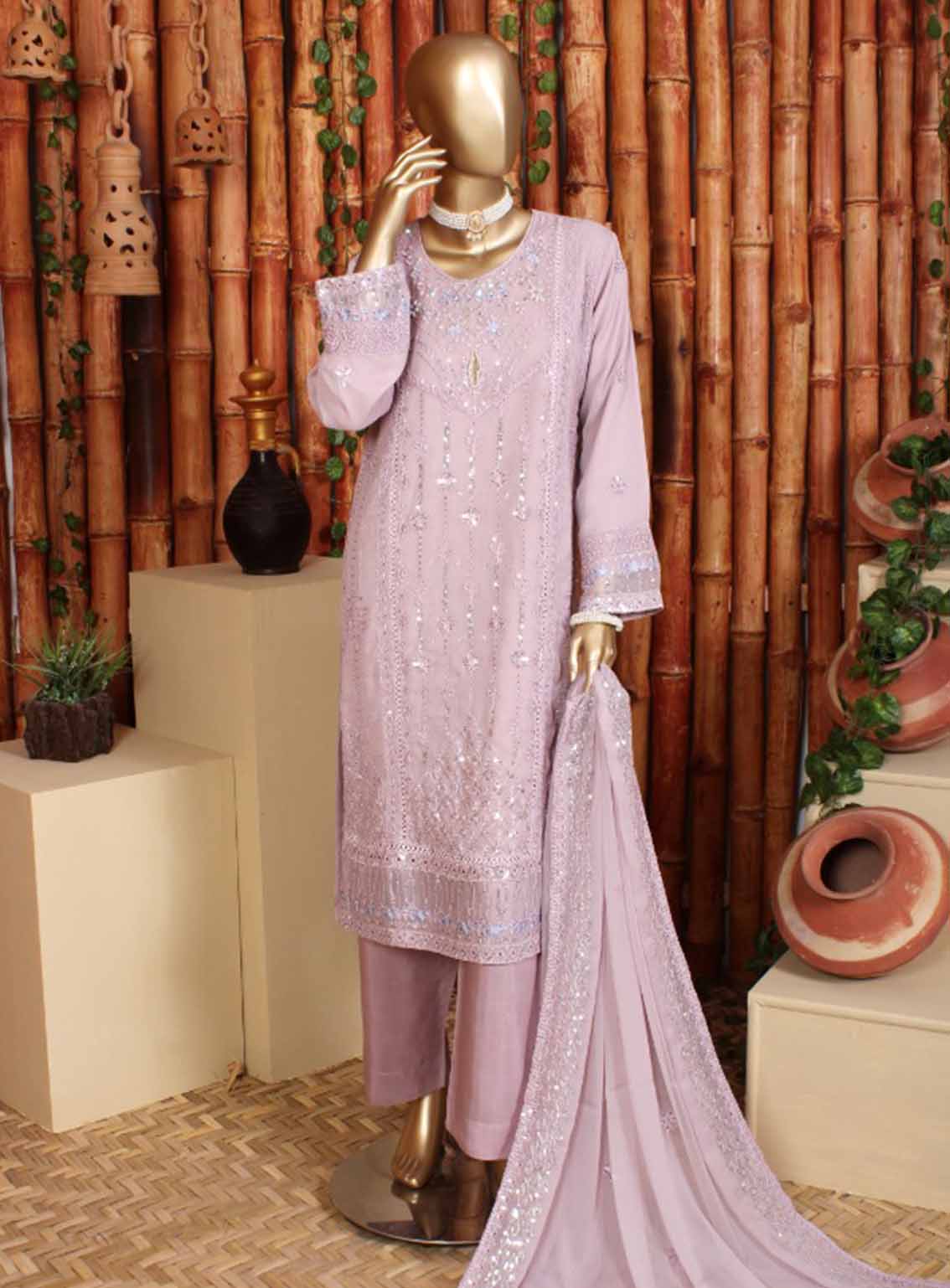 Romosh Embroidered Chiffon 3 Piece Stitched Suit RNPC25FE D-191-PPL Romosh Embroidered Chiffon 3 Piece Stitched Suit RNPC25FE D-191-PPL