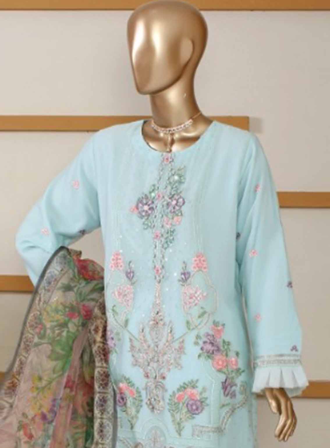 Romosh Embroidered Chiffon 3 Piece Stitched Suit RNPC25FE D-196-SBLU Romosh Embroidered Chiffon 3 Piece Stitched Suit RNPC25FE D-196-SBLU