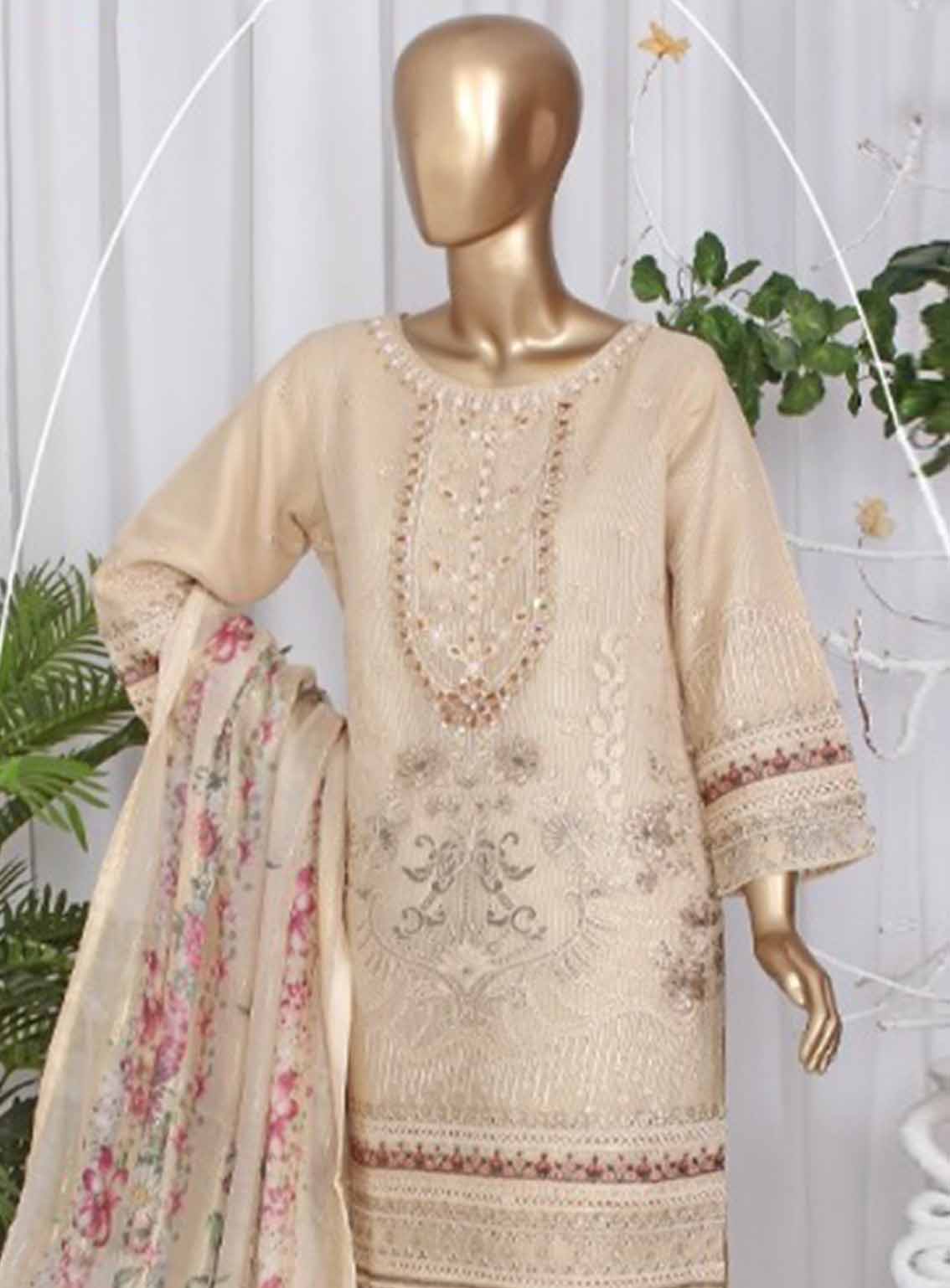 Romosh Embroidered Chiffon 3 Piece Stitched Suit RNPC25FE D-201-SKN Romosh Embroidered Chiffon 3 Piece Stitched Suit RNPC25FE D-201-SKN