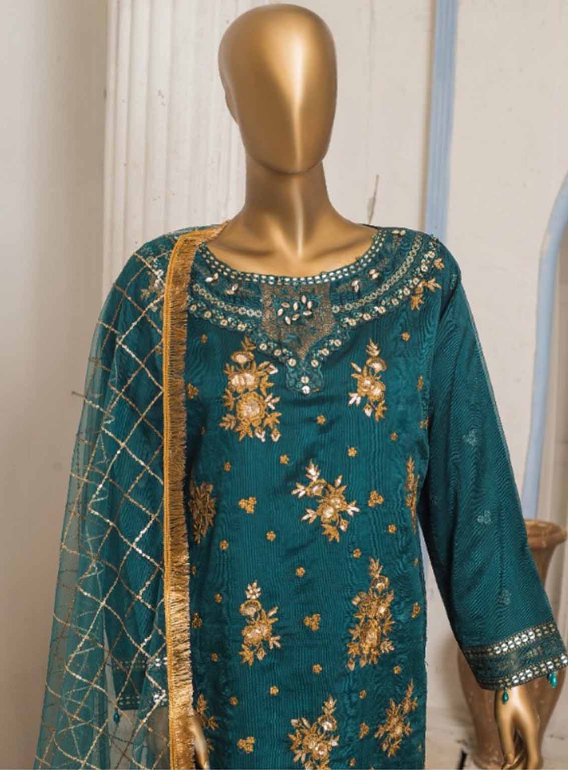 Romosh Embroidered Chiffon 3 Piece Stitched Suit RNPC25FE D-5387-GRN Romosh Embroidered Chiffon 3 Piece Stitched Suit RNPC25FE D-5387-GRN