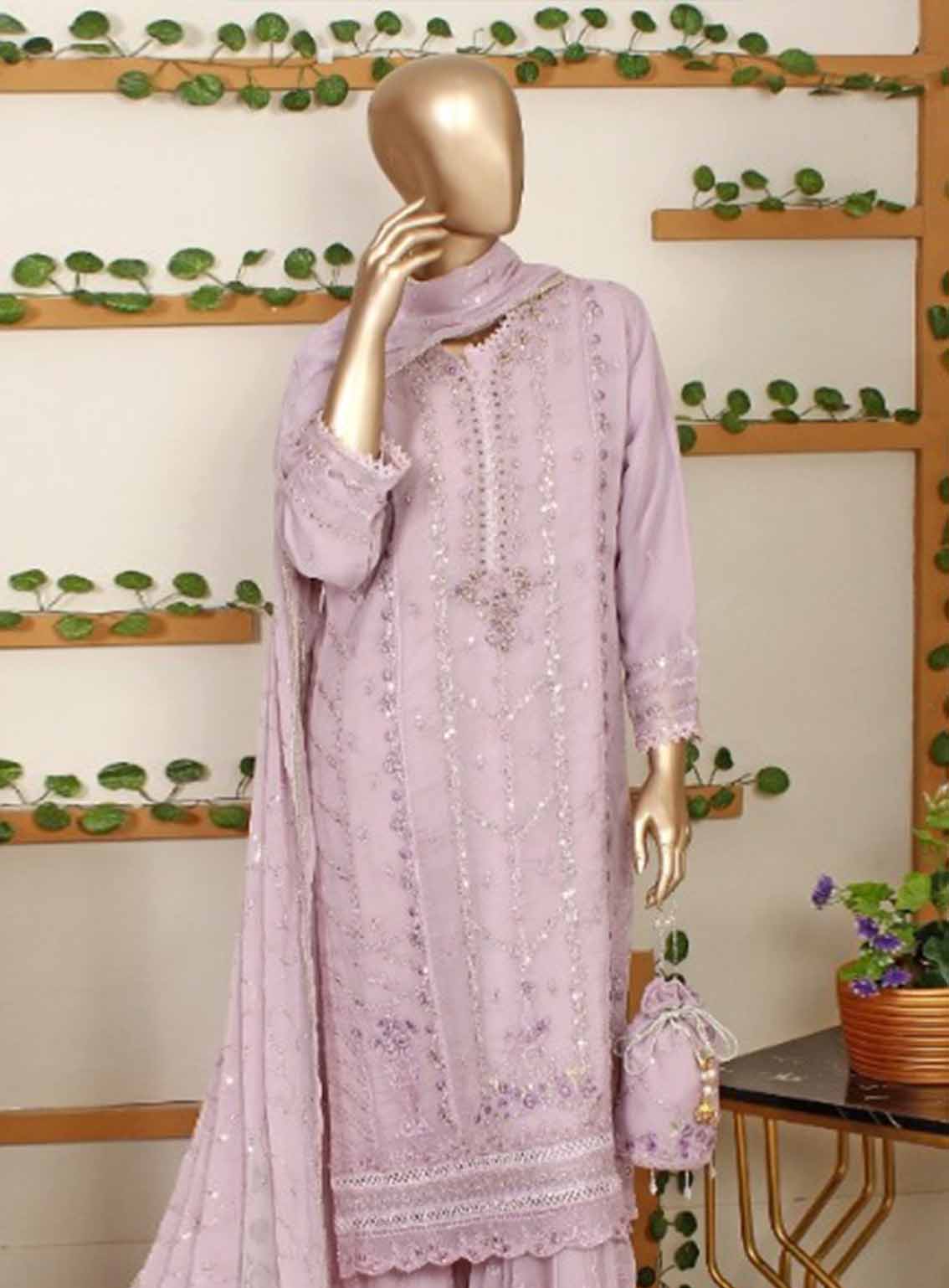 Romosh Embroidered Organza 3 Piece Stitched Suit RNPC25FE D-200-PPL Romosh Embroidered Organza 3 Piece Stitched Suit RNPC25FE D-200-PPL