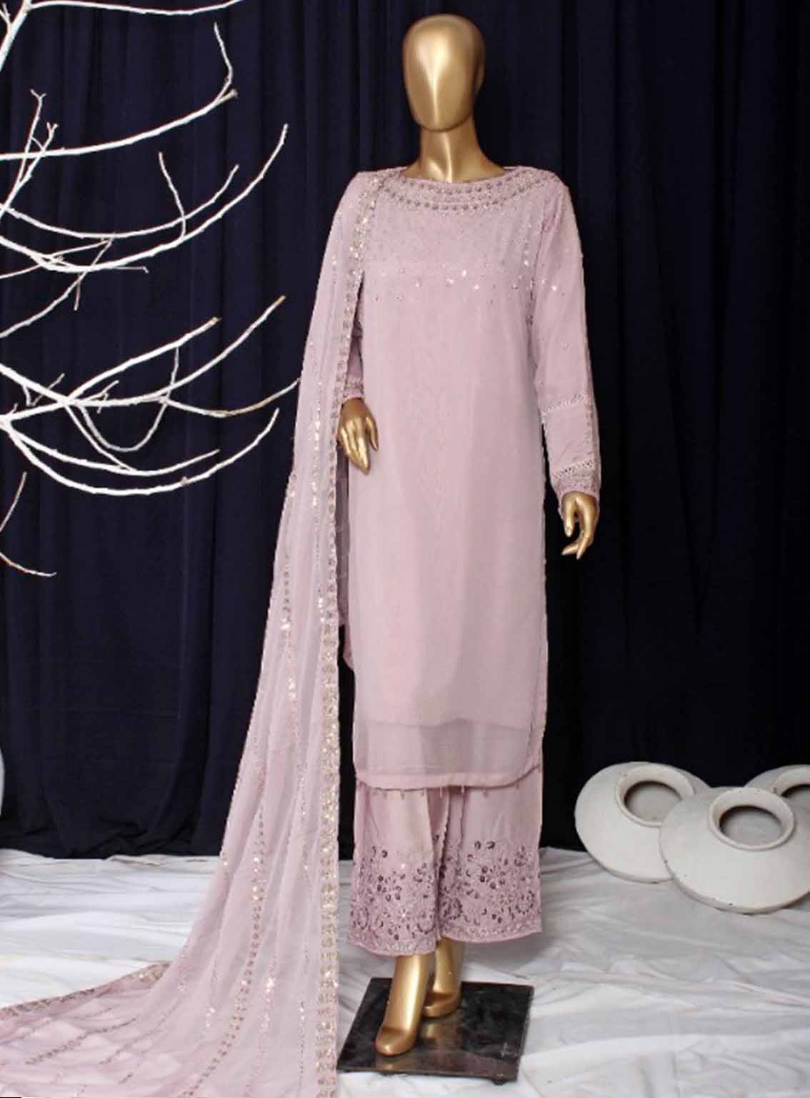 Romosh Embroidered Organza 3 Piece Stitched Suit RNPC25FE D-219-PPL Romosh Embroidered Organza 3 Piece Stitched Suit RNPC25FE D-219-PPL