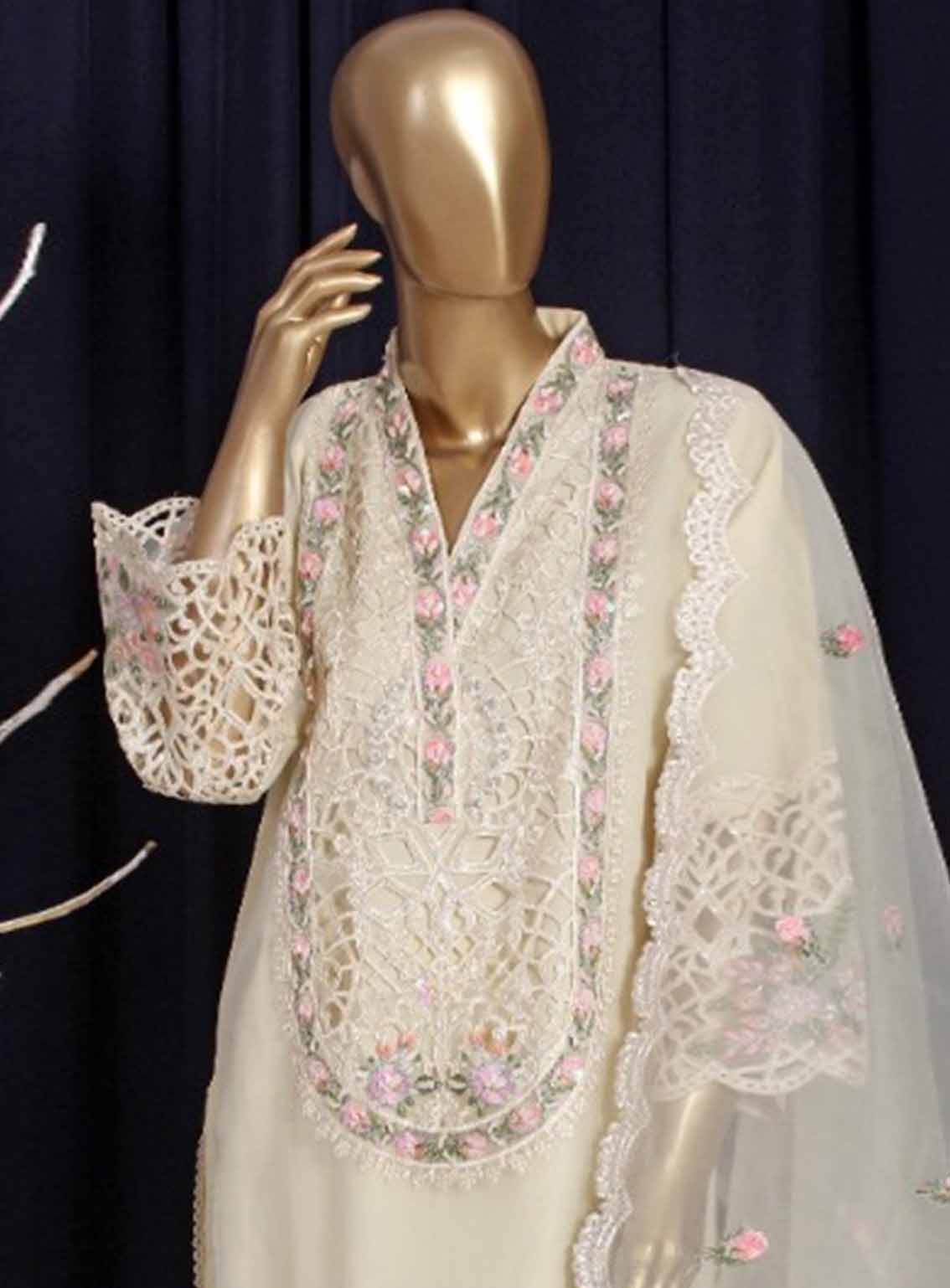 Romosh Embroidered Organza 3 Piece Stitched Suit RNPC25FE D-220-SKN Romosh Embroidered Organza 3 Piece Stitched Suit RNPC25FE D-220-SKN