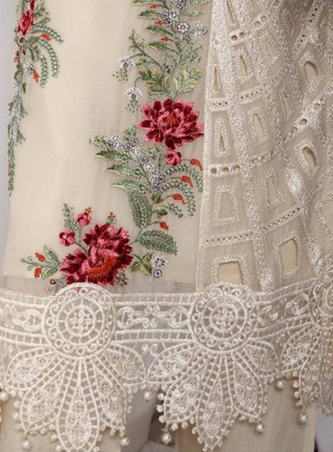 Romosh Embroidered Organza 3 Piece Stitched Suit RNPC25FE D-223-WHT Romosh Embroidered Organza 3 Piece Stitched Suit RNPC25FE D-223-WHT
