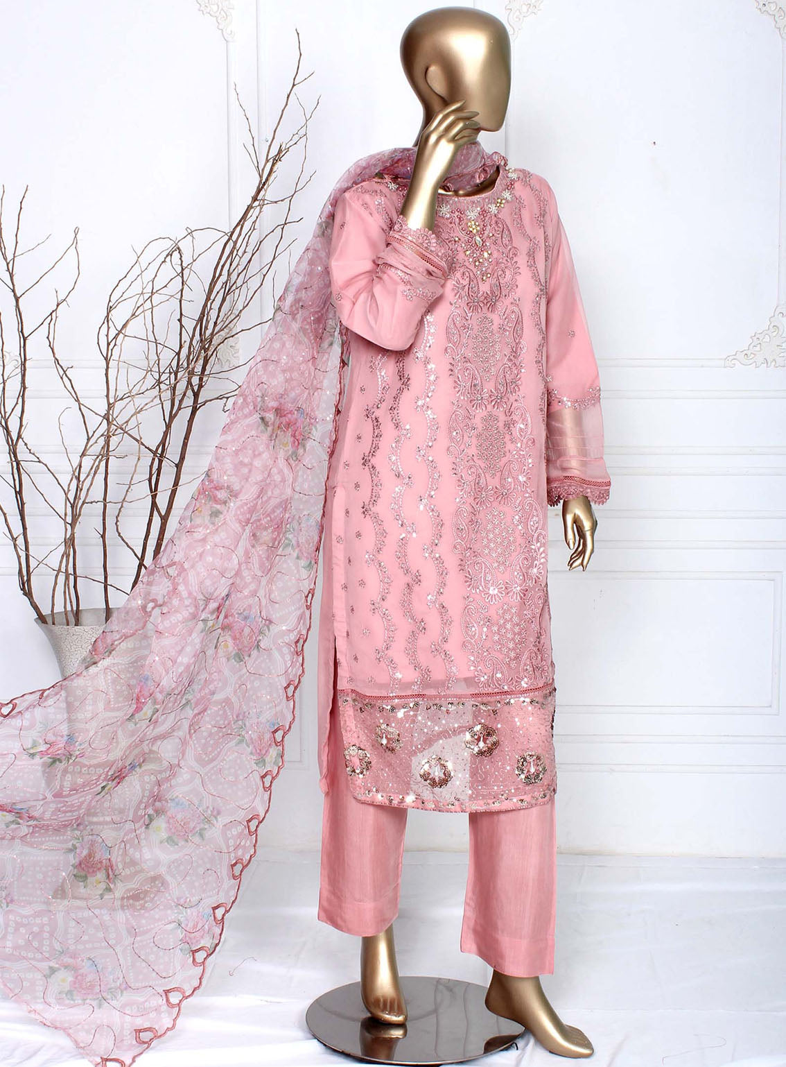 Romosh Fancy Embroidered Chiffon 3 Piece Stitched Suit - RNPC24FE RO-128 DREAMY DELIGHT Romosh Fancy Embroidered Chiffon 3 Piece Stitched Suit - RNPC24FE RO-128 DREAMY DELIGHT
