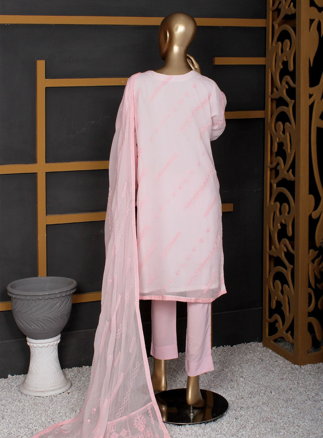 Romosh Fancy Embroidered Chiffon 3 Piece Stitched Suit - RNPC24FE RO-140 PINK PARADISE Romosh Fancy Embroidered Chiffon 3 Piece Stitched Suit - RNPC24FE RO-140 PINK PARADISE