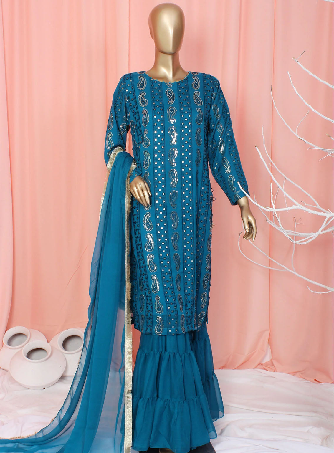 Romosh Fancy Embroidered Chiffon 3 Piece Stitched Suit - RNPC24FE RO-146 ROYAL ELEGANCE-2 Romosh Fancy Embroidered Chiffon 3 Piece Stitched Suit - RNPC24FE RO-146 ROYAL ELEGANCE-2