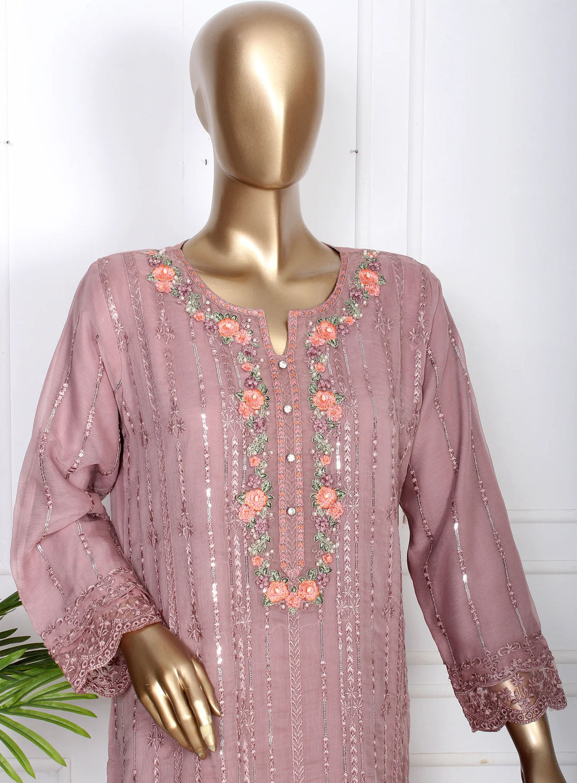 Romosh Fancy Embroidered Chiffon 3 Piece Stitched Suit - RNPC24FE RO-72 LUXE THREADS-2 Romosh Fancy Embroidered Chiffon 3 Piece Stitched Suit - RNPC24FE RO-72 LUXE THREADS-2