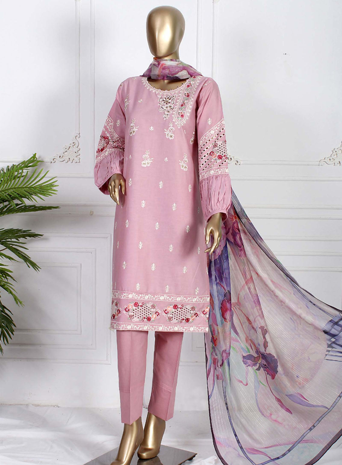 Romosh Fancy Embroidered Cotton 3 Piece Stitched Suit - RNPC24FE RO-153 MINT FRESH-1 Romosh Fancy Embroidered Cotton 3 Piece Stitched Suit - RNPC24FE RO-153 MINT FRESH-1