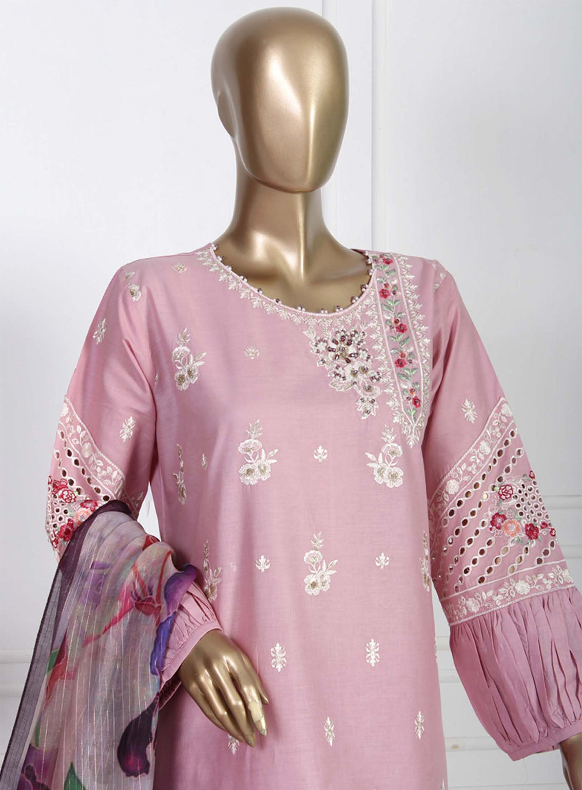 Romosh Fancy Embroidered Cotton 3 Piece Stitched Suit - RNPC24FE RO-153 MINT FRESH-1 Romosh Fancy Embroidered Cotton 3 Piece Stitched Suit - RNPC24FE RO-153 MINT FRESH-1