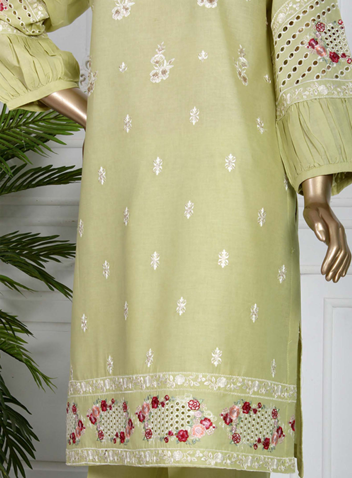 Romosh Fancy Embroidered Cotton 3 Piece Stitched Suit - RNPC24FE RO-153 MINT FRESH-2 Romosh Fancy Embroidered Cotton 3 Piece Stitched Suit - RNPC24FE RO-153 MINT FRESH-2
