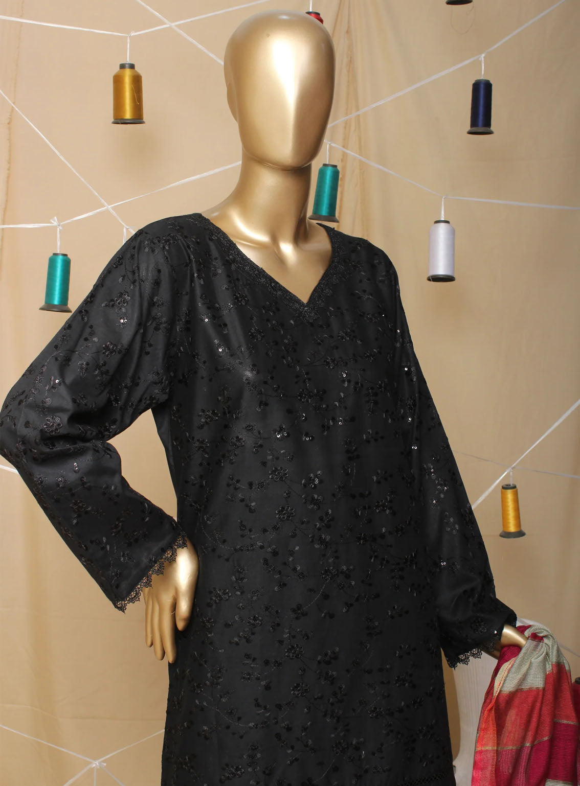 Romosh Fancy Embroidered Cotton 3 Piece Stitched Suit - RNPC24FE RO-52 BLACK EDITION-2 Romosh Fancy Embroidered Cotton 3 Piece Stitched Suit - RNPC24FE RO-52 BLACK EDITION-2