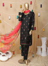 Romosh Fancy Embroidered Cotton 3 Piece Stitched Suit - RNPC24FE RO-53 BLACK EDITION-3