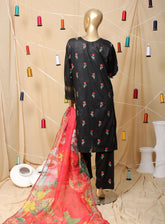 Romosh Fancy Embroidered Cotton 3 Piece Stitched Suit - RNPC24FE RO-53 BLACK EDITION-3