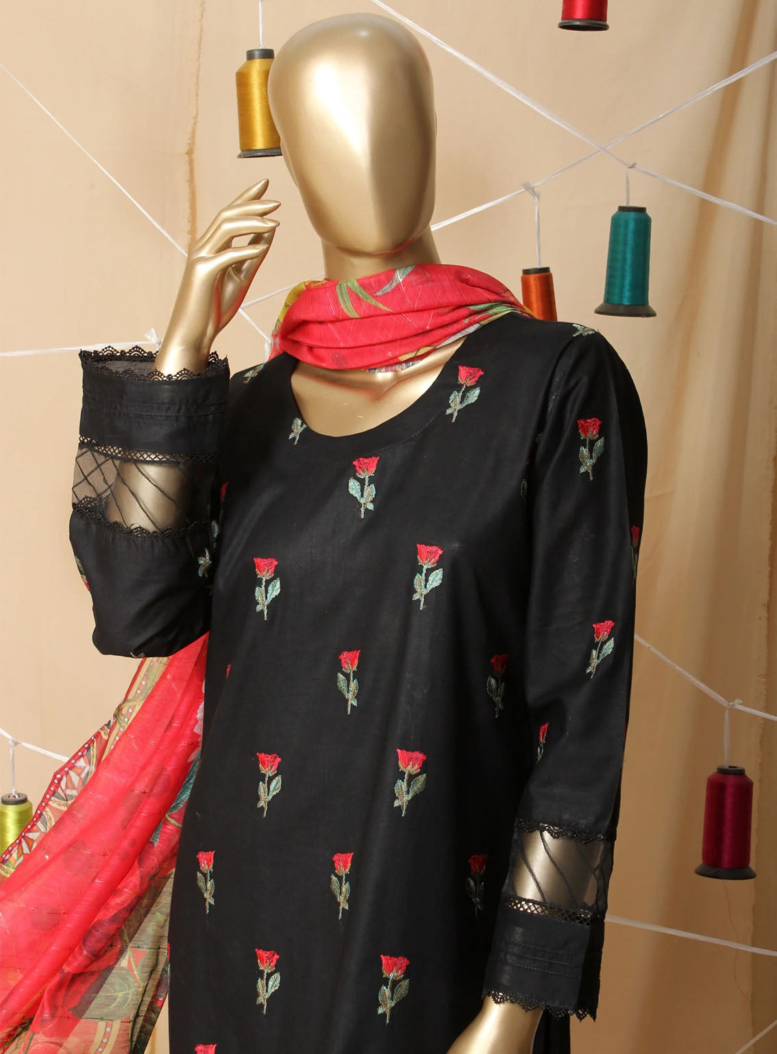 Romosh Fancy Embroidered Cotton 3 Piece Stitched Suit - RNPC24FE RO-53 BLACK EDITION-3 Romosh Fancy Embroidered Cotton 3 Piece Stitched Suit - RNPC24FE RO-53 BLACK EDITION-3