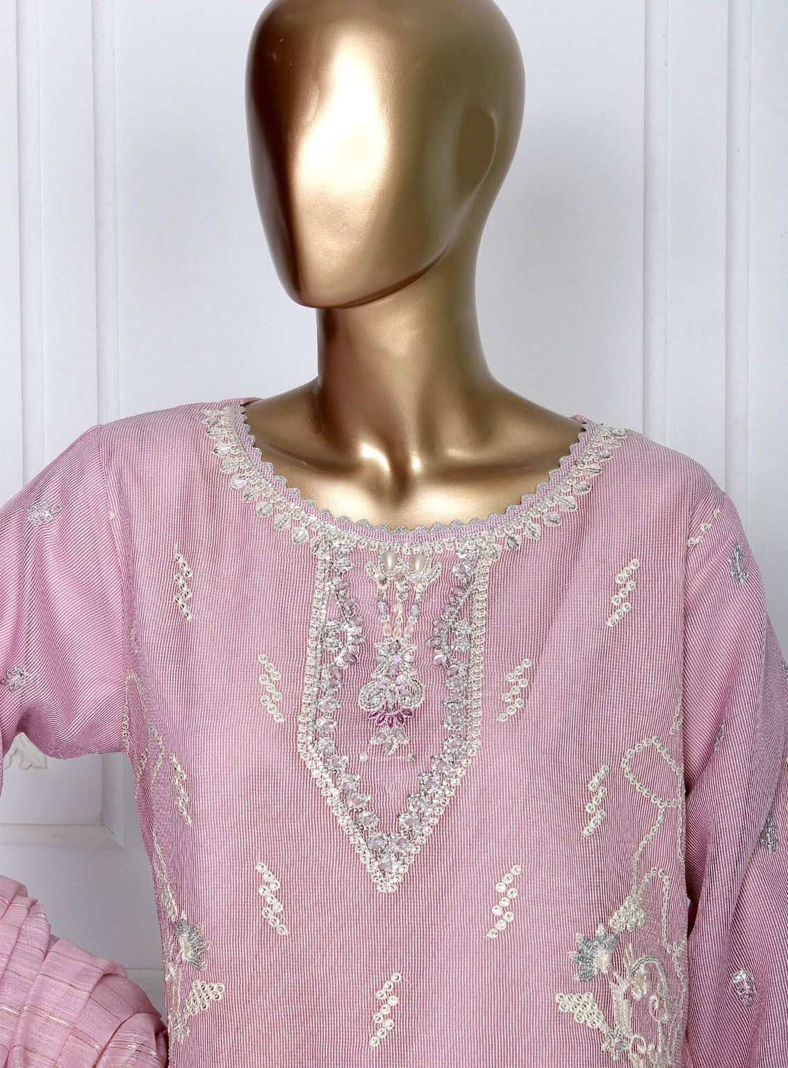 Romosh Fancy Embroidered Khaddi Net 3 Piece Stitched Suit - RNPC24FE RO-130 RADIANT RUFFLES-2 Romosh Fancy Embroidered Khaddi Net 3 Piece Stitched Suit - RNPC24FE RO-130 RADIANT RUFFLES-2