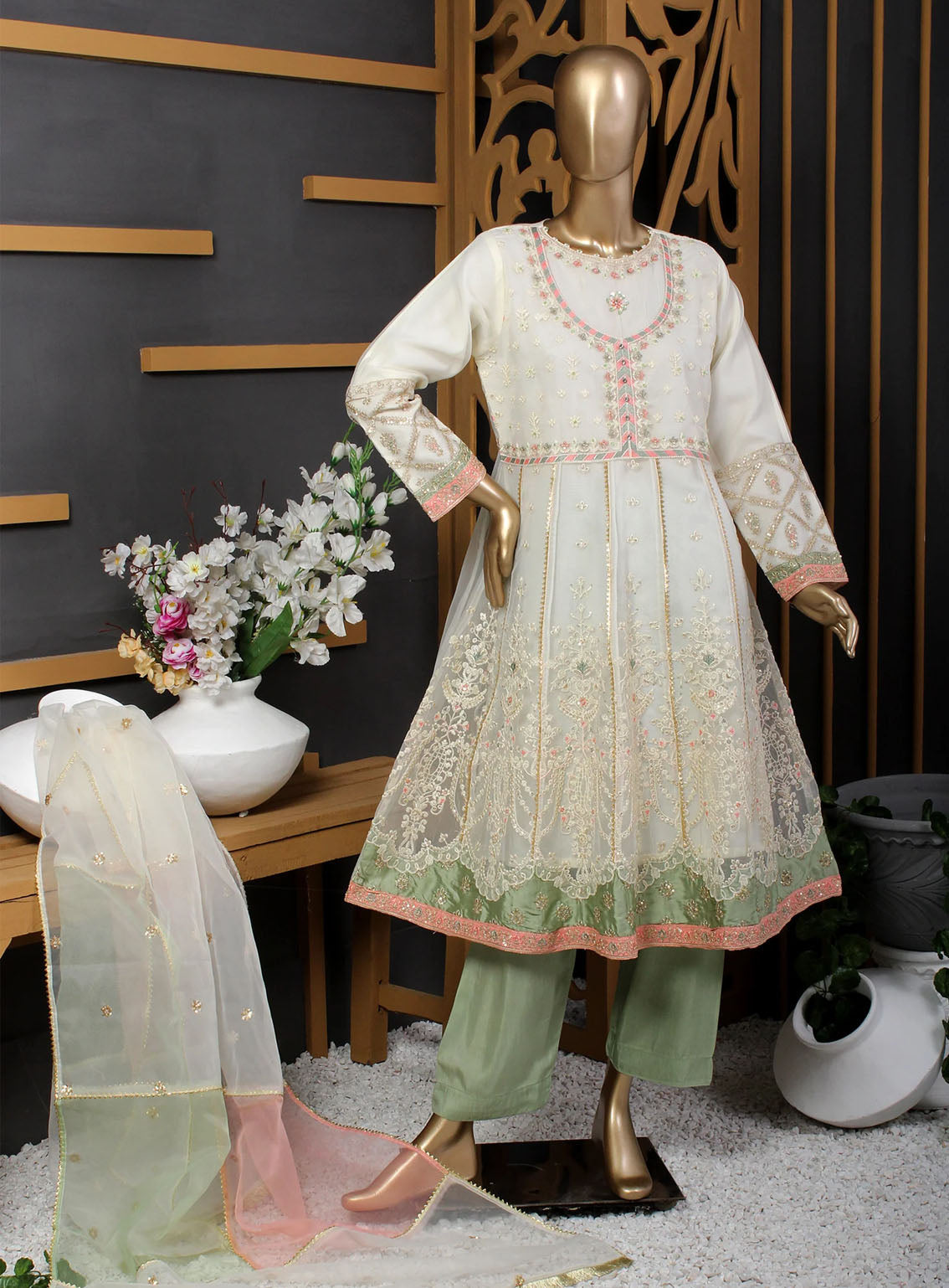 Romosh Fancy Embroidered Organza 3 Piece Stitched Suit - RNPC24FE RO-69 FAIRY FROCK Romosh Fancy Embroidered Organza 3 Piece Stitched Suit - RNPC24FE RO-69 FAIRY FROCK