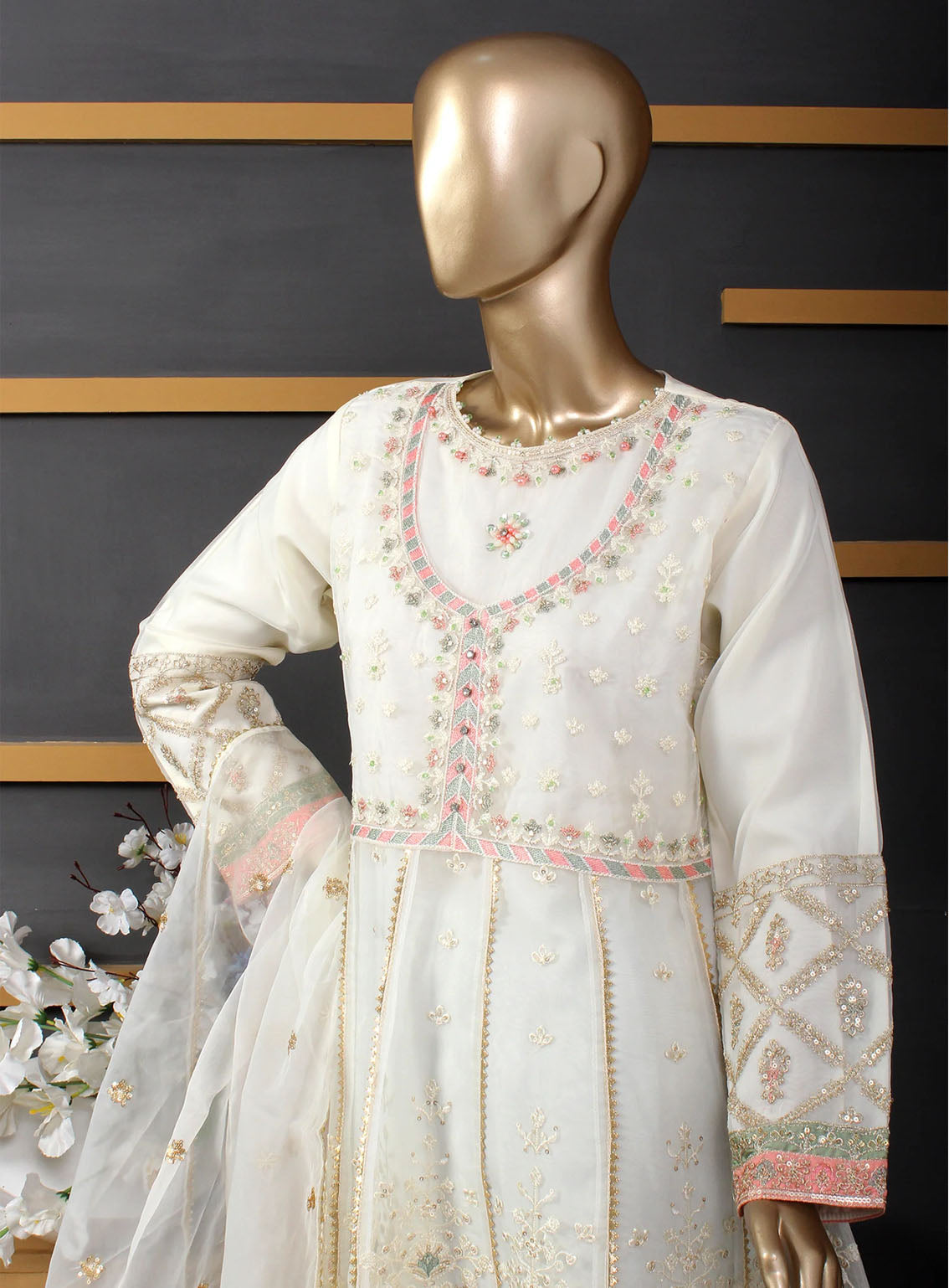 Romosh Fancy Embroidered Organza 3 Piece Stitched Suit - RNPC24FE RO-69 FAIRY FROCK Romosh Fancy Embroidered Organza 3 Piece Stitched Suit - RNPC24FE RO-69 FAIRY FROCK