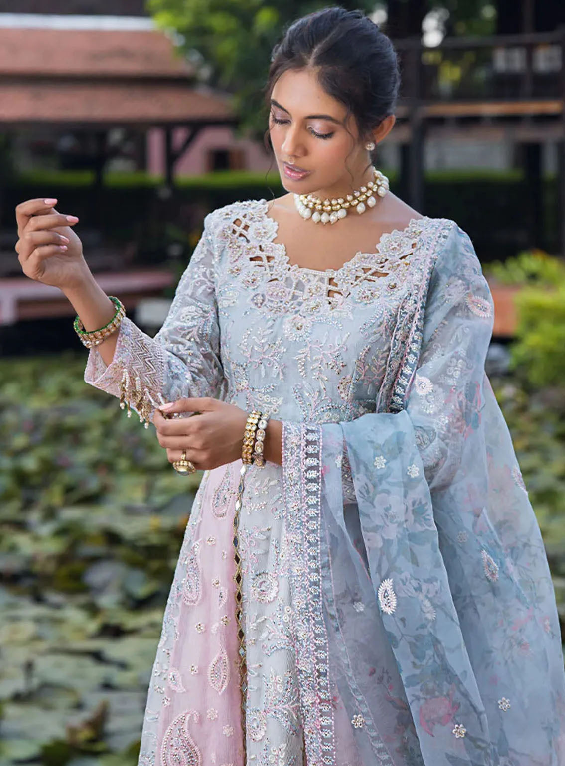 Roohi By Mushq Luxury Embroidered Organze 4 Piece Unstitched Suit MQ24R D-101 MISHA Roohi By Mushq Luxury Embroidered Organze 4 Piece Unstitched Suit MQ24R D-101 MISHA