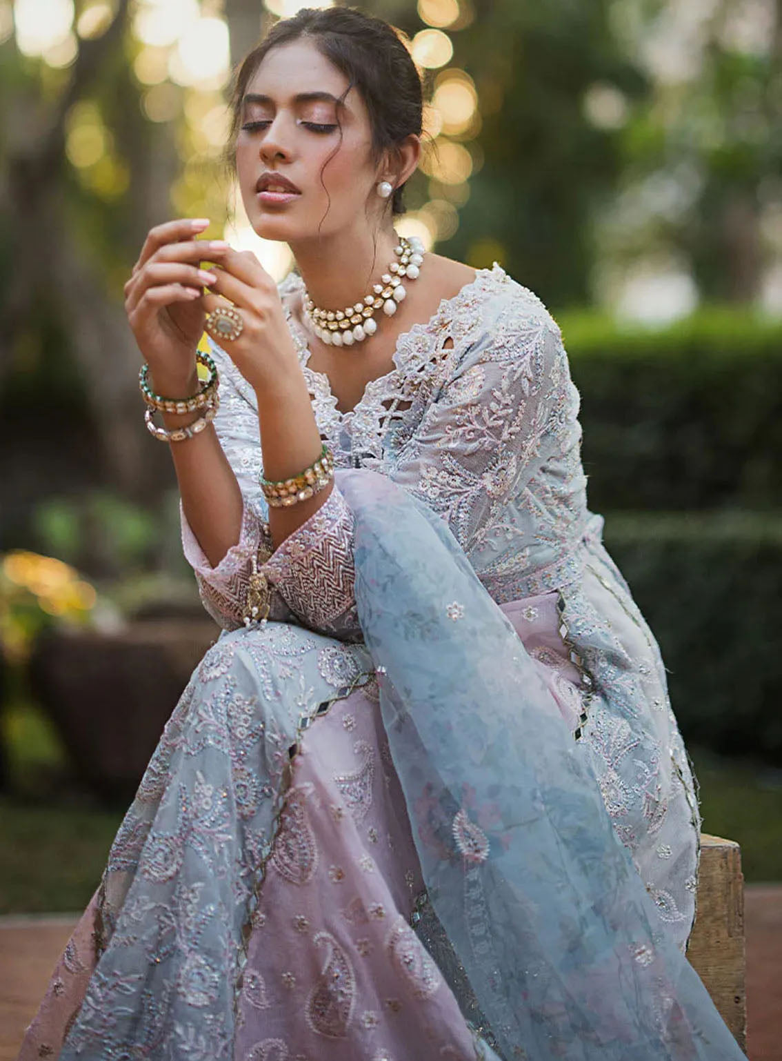 Roohi By Mushq Luxury Embroidered Organze 4 Piece Unstitched Suit MQ24R D-101 MISHA Roohi By Mushq Luxury Embroidered Organze 4 Piece Unstitched Suit MQ24R D-101 MISHA