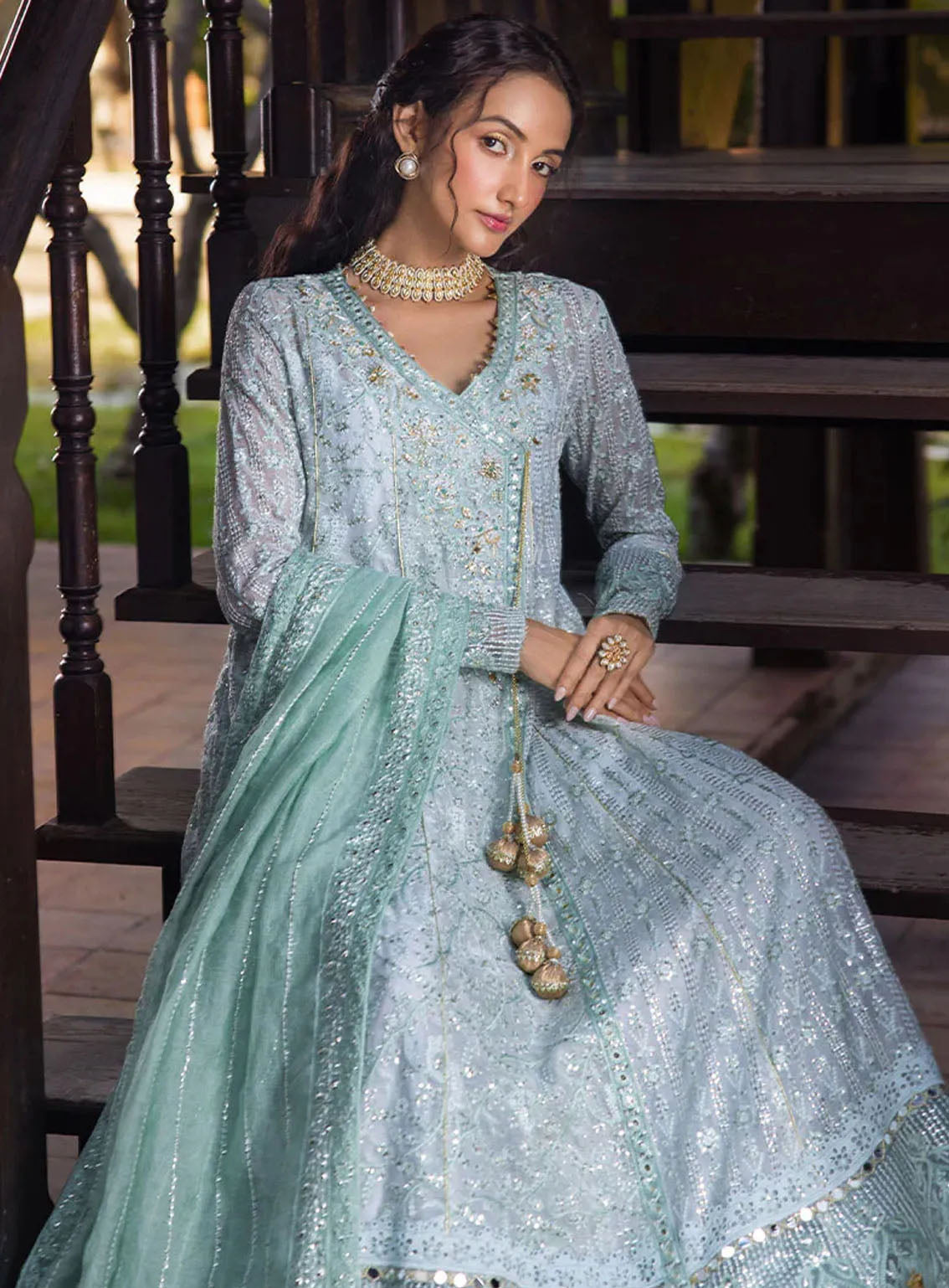Roohi By Mushq Luxury Embroidered Organze 4 Piece Unstitched Suit MQ24R D-106 DIYA Roohi By Mushq Luxury Embroidered Organze 4 Piece Unstitched Suit MQ24R D-106 DIYA