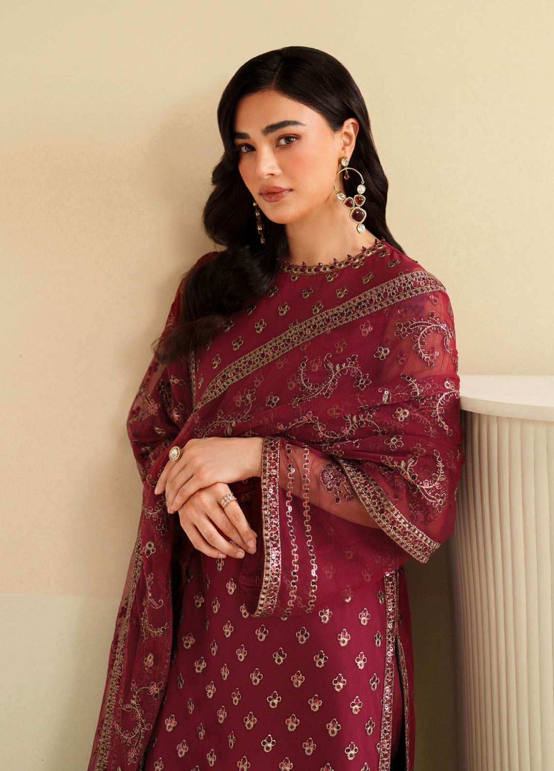 Roohi By Zarif Formal Embroidered Net 3 Piece Unstitched Suit ZF25RF D-RFE-03 AFRAH Roohi By Zarif Formal Embroidered Net 3 Piece Unstitched Suit ZF25RF D-RFE-03 AFRAH