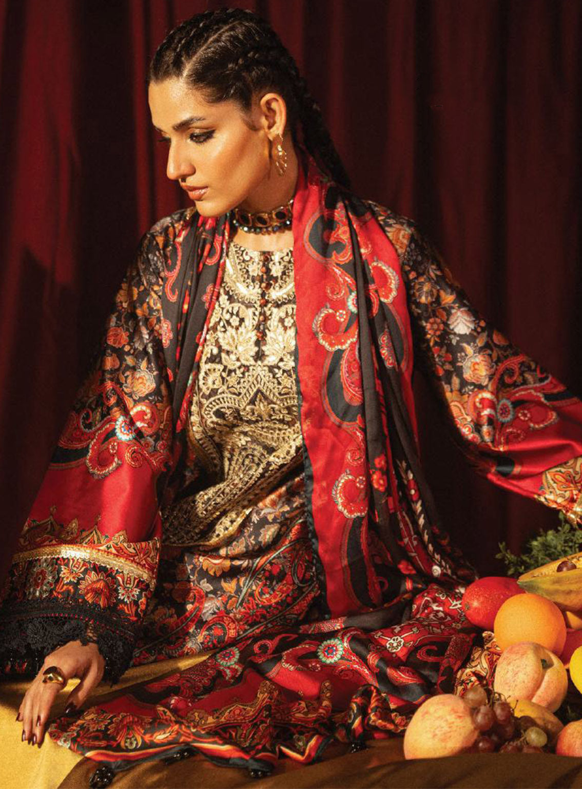 Roohi Silk By Myeesha Embroidered Silk 3 Piece Unstitched Suit MY24RS MS-1008 ZARQA Roohi Silk By Myeesha Embroidered Silk 3 Piece Unstitched Suit MY24RS MS-1008 ZARQA