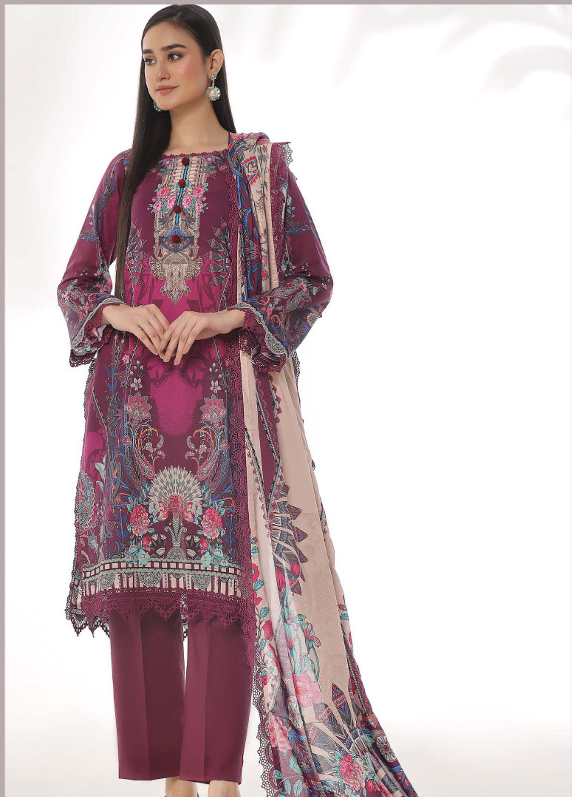 Roshni By OS Textile Digital Printed Lawn 3 Piece Unstitched Suit RS25SL D-20440B Roshni By OS Textile Digital Printed Lawn 3 Piece Unstitched Suit RS25SL D-20440B