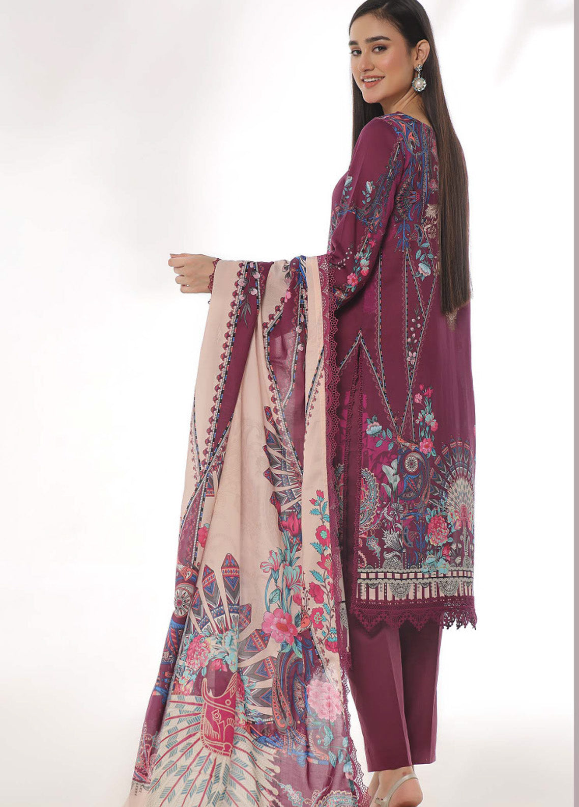 Roshni By OS Textile Digital Printed Lawn 3 Piece Unstitched Suit RS25SL D-20440B Roshni By OS Textile Digital Printed Lawn 3 Piece Unstitched Suit RS25SL D-20440B