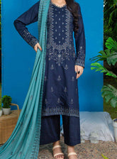 Royal Attire By Pashmina Embroidered Cotton Satin 3 Piece Unstitched Suit P24RA D-04
