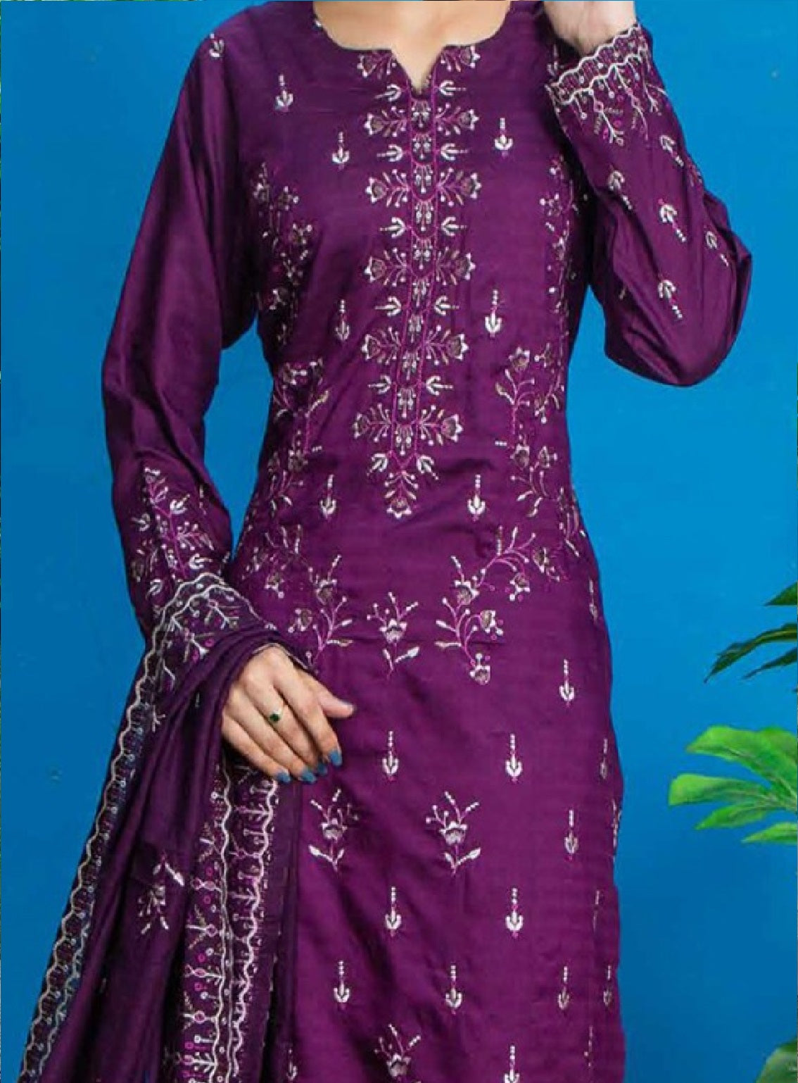 Royal Attire By Pashmina Embroidered Cotton Satin 3 Piece Unstitched Suit P24RA D-05 Royal Attire By Pashmina Embroidered Cotton Satin 3 Piece Unstitched Suit P24RA D-05