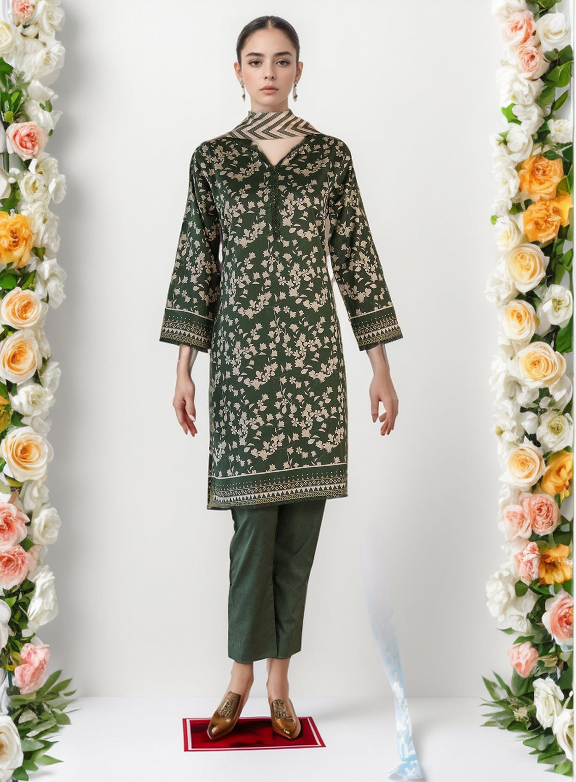 Royal Fashion Digital Printed Lawn 3 Piece Stitched Suit RF24DPL D-09 Royal Fashion Digital Printed Lawn 3 Piece Stitched Suit RF24DPL D-09