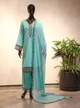 Royal Fashion Embroidered Linen 3 Piece Stitched Suit RF26EP D-SNSC-365 GN