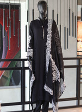 Royal Fashion Fancy Embroidered Chiffon 3 Piece Stitched Suit RF24FEC BLK D-SS21