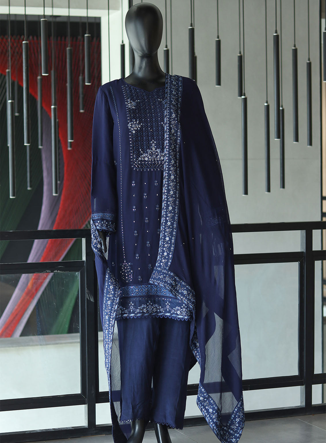 Royal Fashion Fancy Embroidered Chiffon 3 Piece Stitched Suit RF24FEC NYBL D-SS20 Royal Fashion Fancy Embroidered Chiffon 3 Piece Stitched Suit RF24FEC NYBL D-SS20