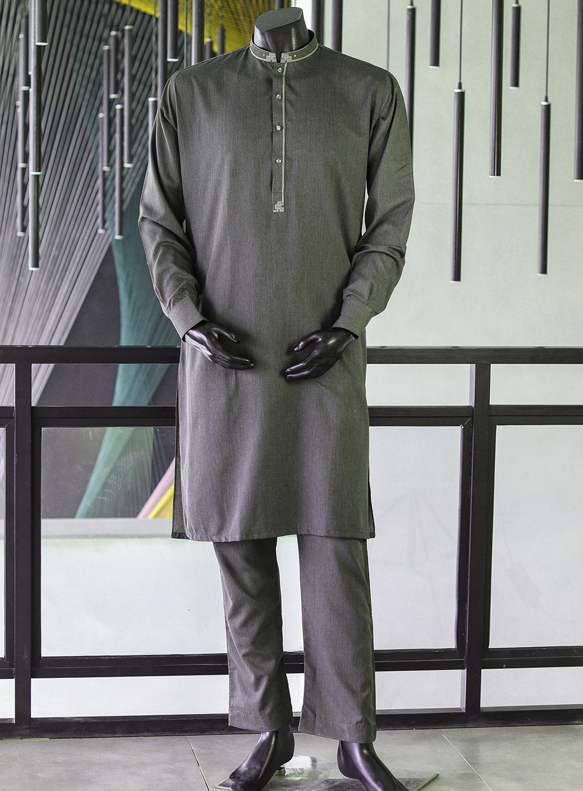 Royal Fashion Men's Exclusive Kameez Shalwar - RF24EN DR-2 OLV Royal Fashion Men's Exclusive Kameez Shalwar - RF24EN DR-2 OLV