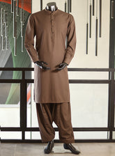 Royal Fashion Plain Wash & Wear Kameez Shalwar For Men RF25SS SHAHSAWAR-DBR