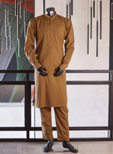 Royal Fashion Plain Wash & Wear Kurta Pajama For Men RF25BCN RESHAM-BR